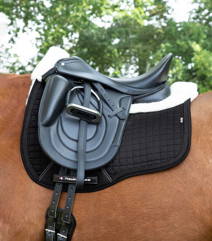 Premier Equine Black Dressage Saddle Pad w/ Merino Wool | Equiflair horse riding equipment.