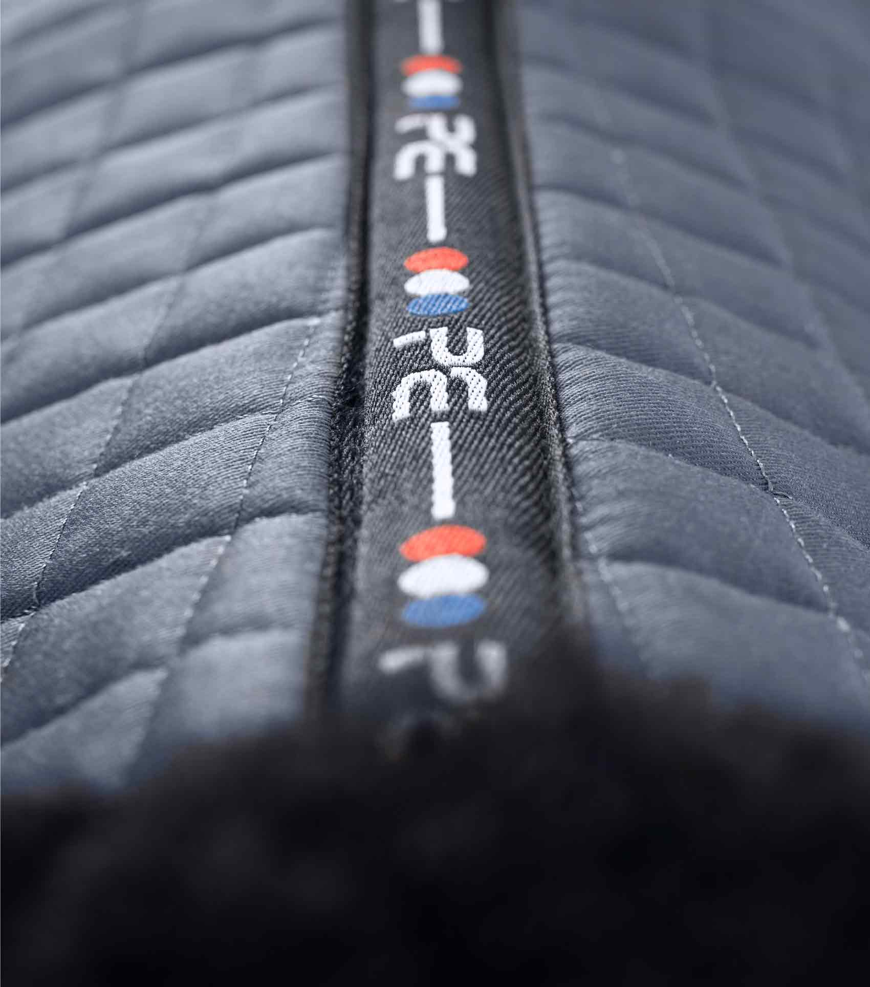 Premier Equine Merino Wool Dressage Saddle Pad - Close Contact, European Style, Grey/Black Wool