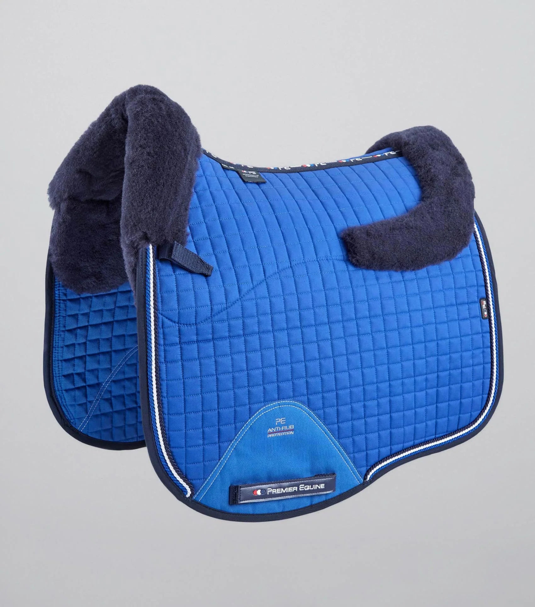 Premier Equine Dressage Saddle Pad - Royal Blue Merino Wool Close Contact Pad for Horses