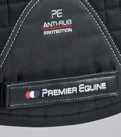 Premier Equine Saddle Pad: Close Contact Merino Wool, Anti-Rub Protection, GP/Jump Square - Black Equestrian Gear