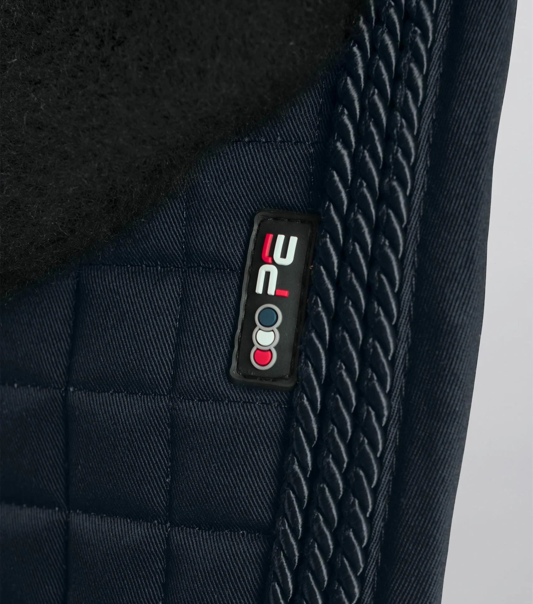 Black Merino Wool Saddle Pad | Premier Equine GP/Jump Square | Quilted Design with Rope Edge