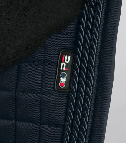 Black Merino Wool Saddle Pad | Premier Equine GP/Jump Square | Quilted Design with Rope Edge
