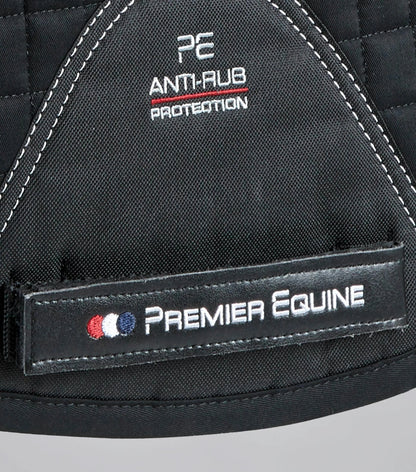 Premier Equine GP/Jump Square Merino Wool Saddle Pad - Black. Anti-Rub Protection, Equine Tack