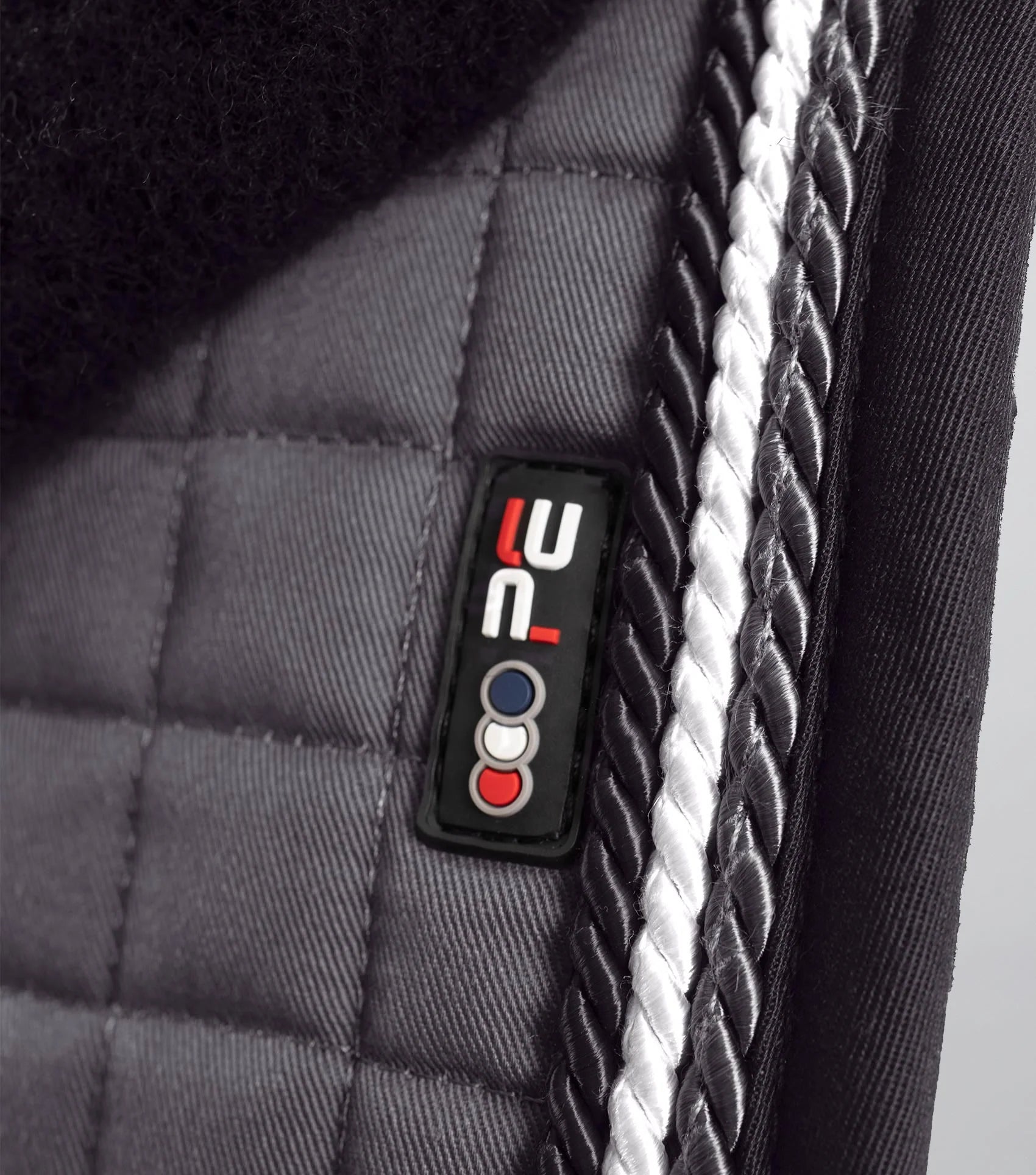 Premier Equine Grey/Black Merino Wool Close Contact GP/Jump Saddle Pad - Comfort & Performance