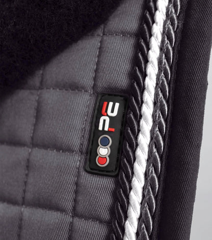 Premier Equine Grey/Black Merino Wool Close Contact GP/Jump Saddle Pad - Comfort & Performance