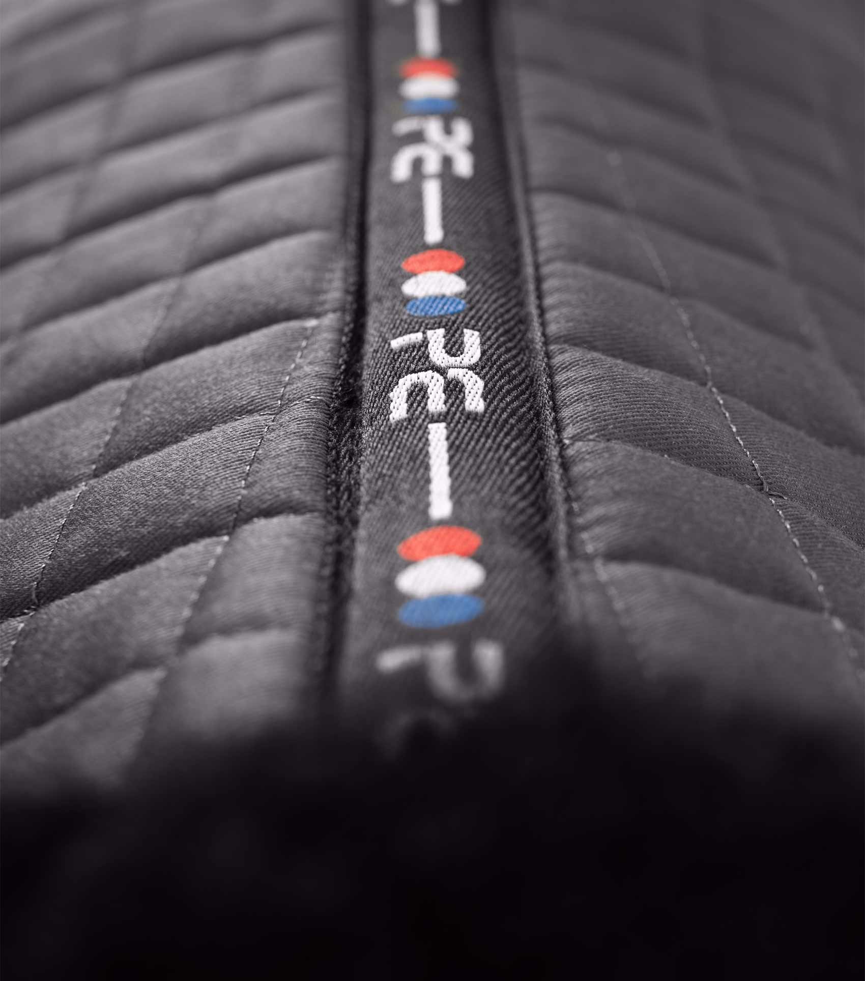 Premier Equine Merino Wool GP/Jump Square Gray Saddle Pad. Close Contact European saddle pad for horse riding.