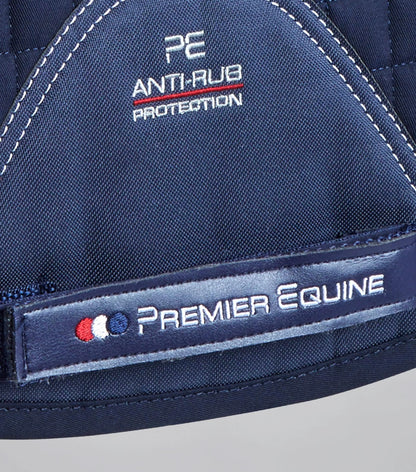 Premier Equine Navy Merino Wool Anti-Rub GP/Jump Saddle Pad. Horse riding comfort & protection.