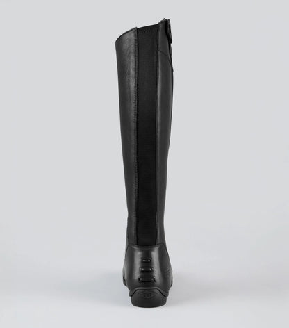 Premier Equine Cedo Women's Leather Tall Riding Boots - Back View. Equestrian Field Boots, Black Leather, Women's Riding Footwear.