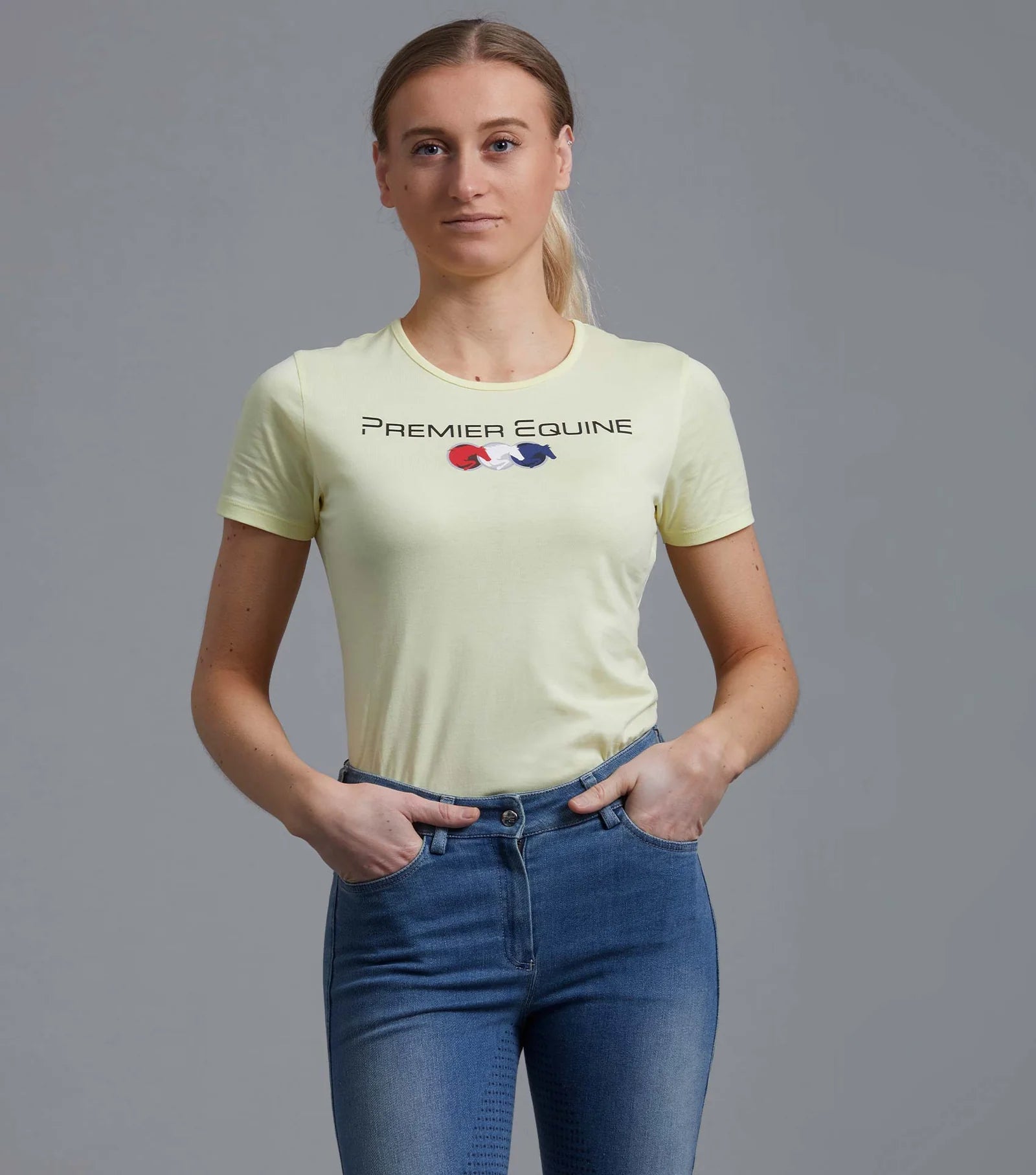 Premier Equine Chiaro Ladies Yellow Riding T-Shirt | Equestrian Fashion