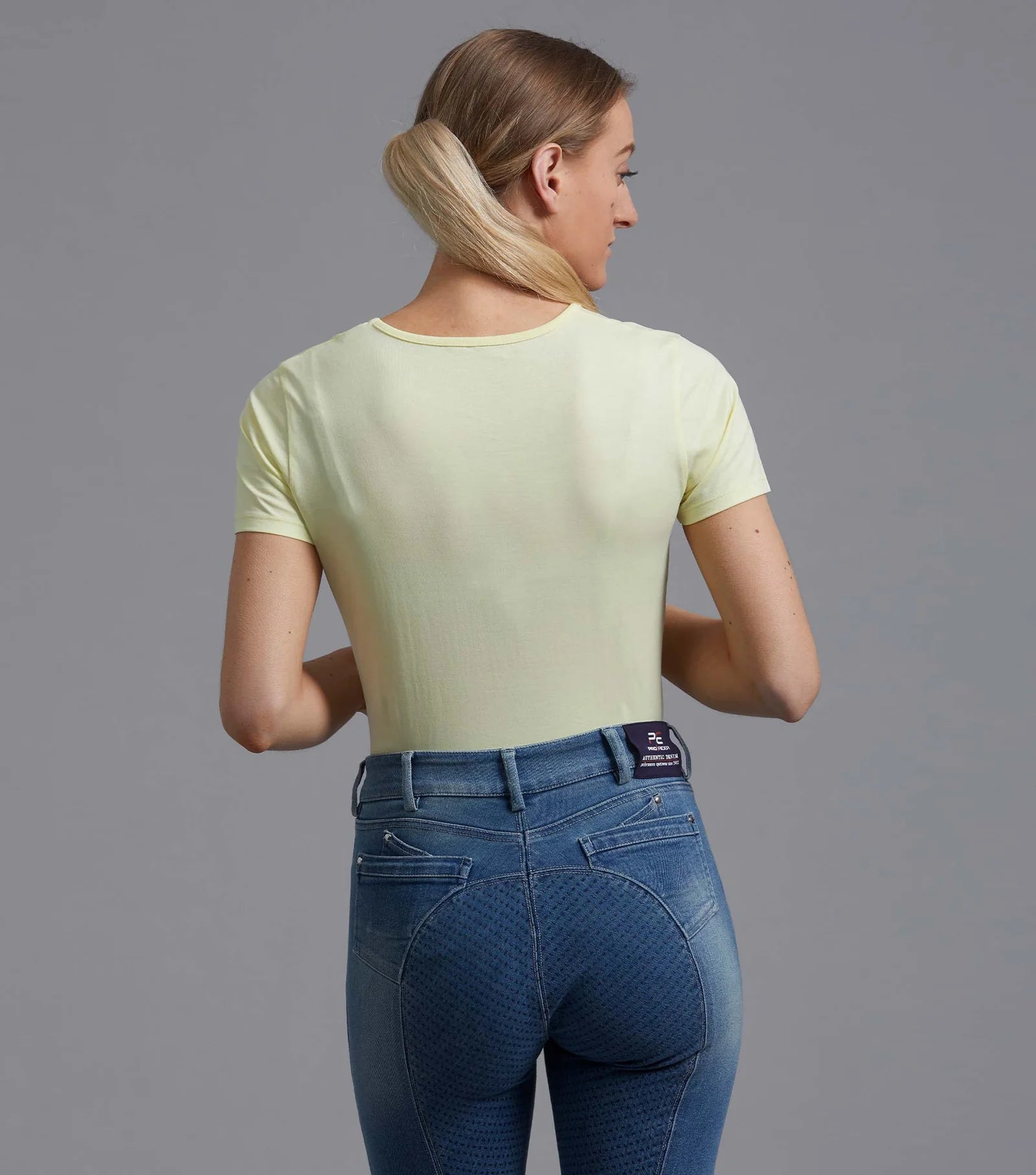 PREMIER EQUINE CHIARO LADIES COTTON RIDING T-SHIRT YELLOW. Equestrian T-Shirt for Ladies, Yellow Riding Top, Comfortable Cotton