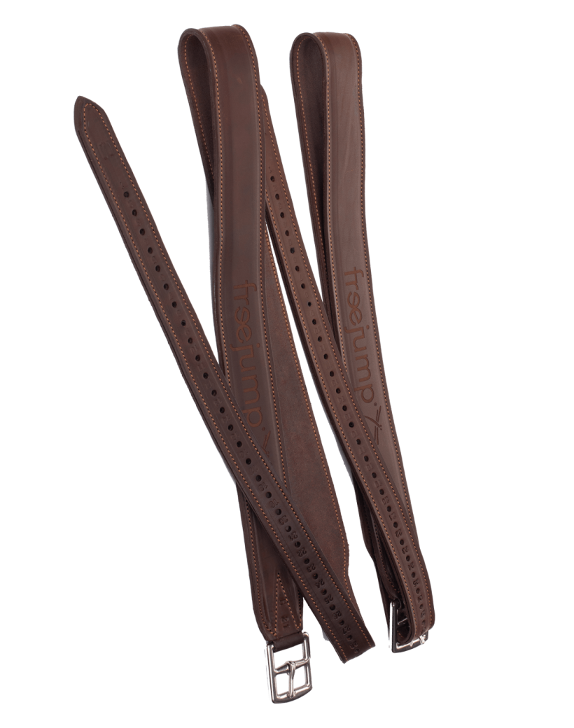 Freejump Classic Wide Stirrup Leathers - Equestrian Riding Equipment
