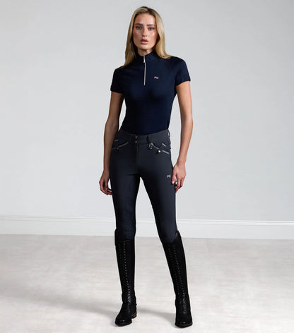 Premier Equine Coco Novo Anthracite Riding Breeches: Equestrian Apparel, Full Seat, Sculpting Fit
