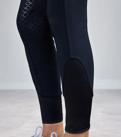 Premier Equine Coco Novo Women's Full Seat Riding Breeches - Navy equestrian apparel. High-rise stretch fit gel seat breeches