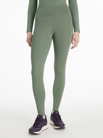 Lemieux Natalie Brushed Pull On Rosemary Riding Leggings: Thermal, Full Seat Grip, Equestrian Apparel
