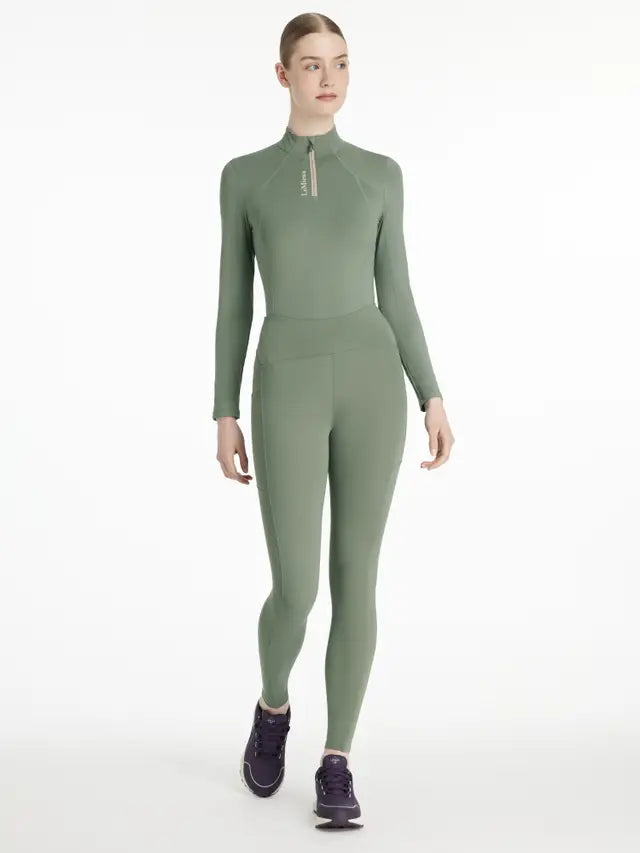 LE MIEUX Natalie Brushed Pull On Rosemary Riding Leggings: Thermal-Lined Athleisure Wear for Women