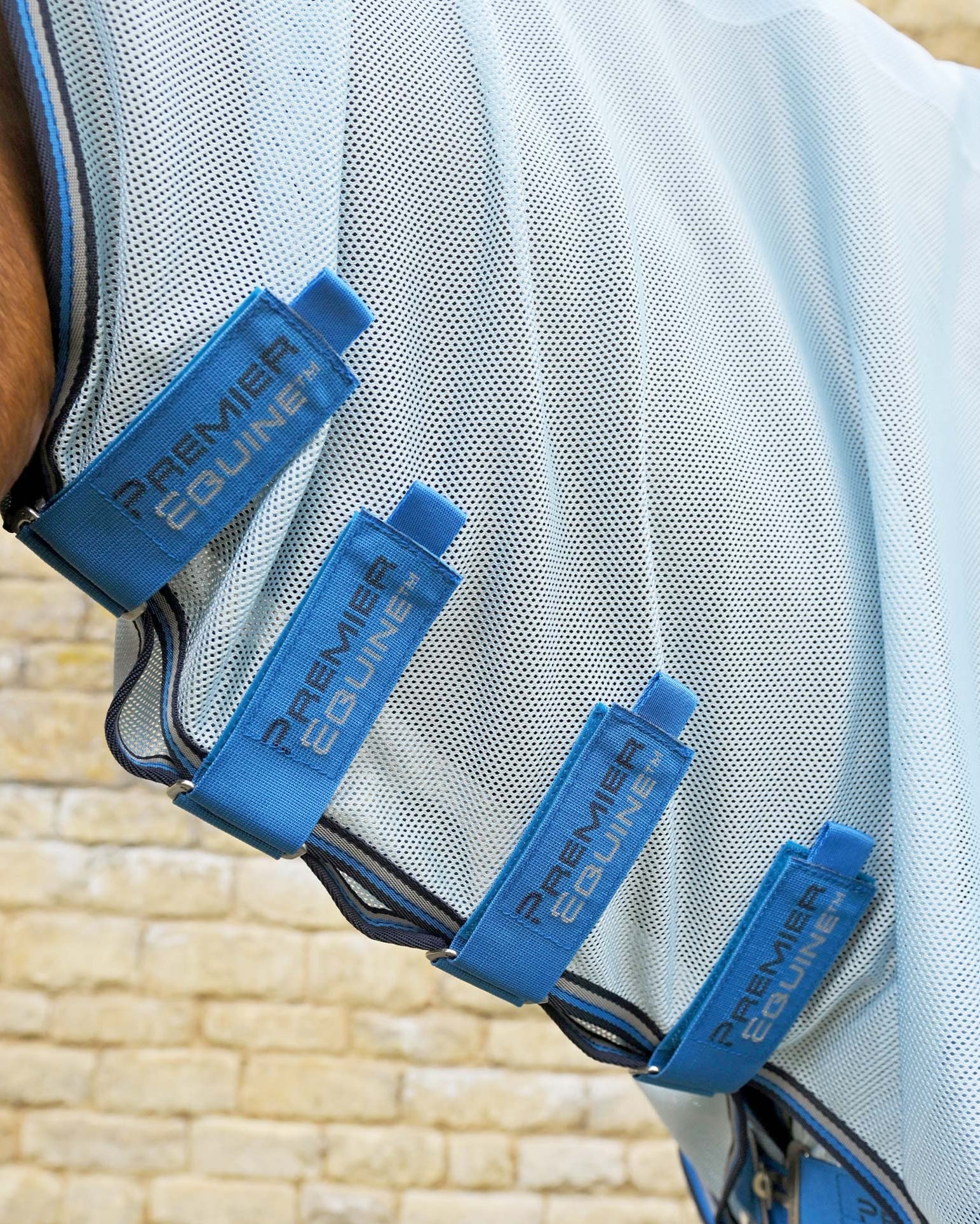 Premier Equine Combo Bug Buster Fly Rug with Belly Flap Blue
