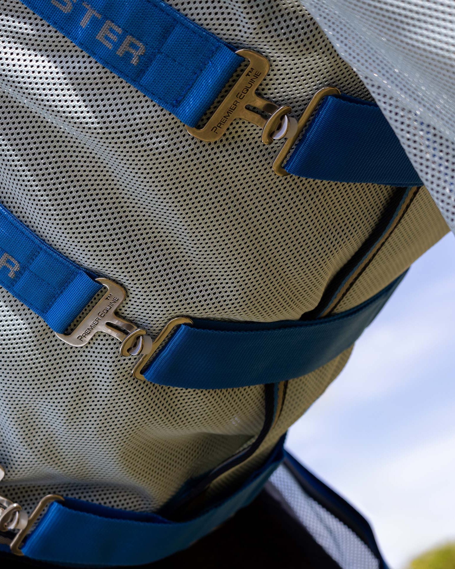 Premier Equine Combo Bug Buster Fly Rug with Belly Flap Blue