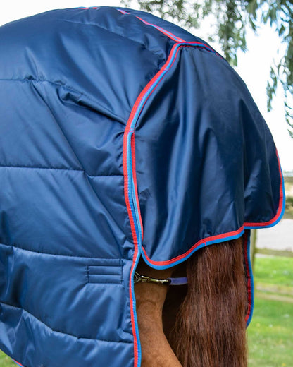 Premier Equine Navy Stable Rug: 200g, Combo Neck Cover. Horse blanket for comfort in the stable. #equine #horserug #stablerug