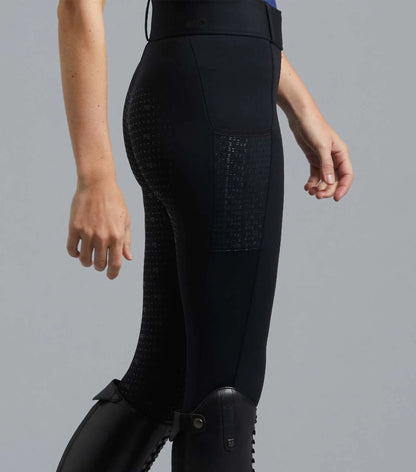 Premier Equine Concerto Black Riding Tights with Silicone Seat & Phone Pockets - Equestrian Apparel