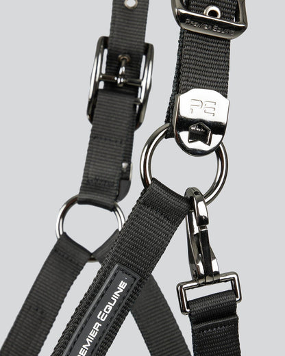 Premier Equine Corda Padded Head Collar with Lead Rope Black