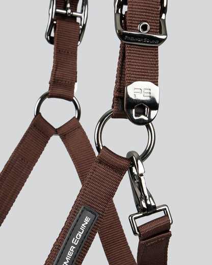 Premier Equine Corda Padded Head Collar with Lead Rope Brown