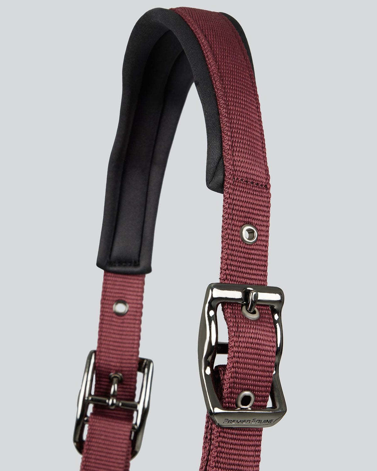 Premier Equine Corda Padded Head Collar with Lead Rope Burgundy