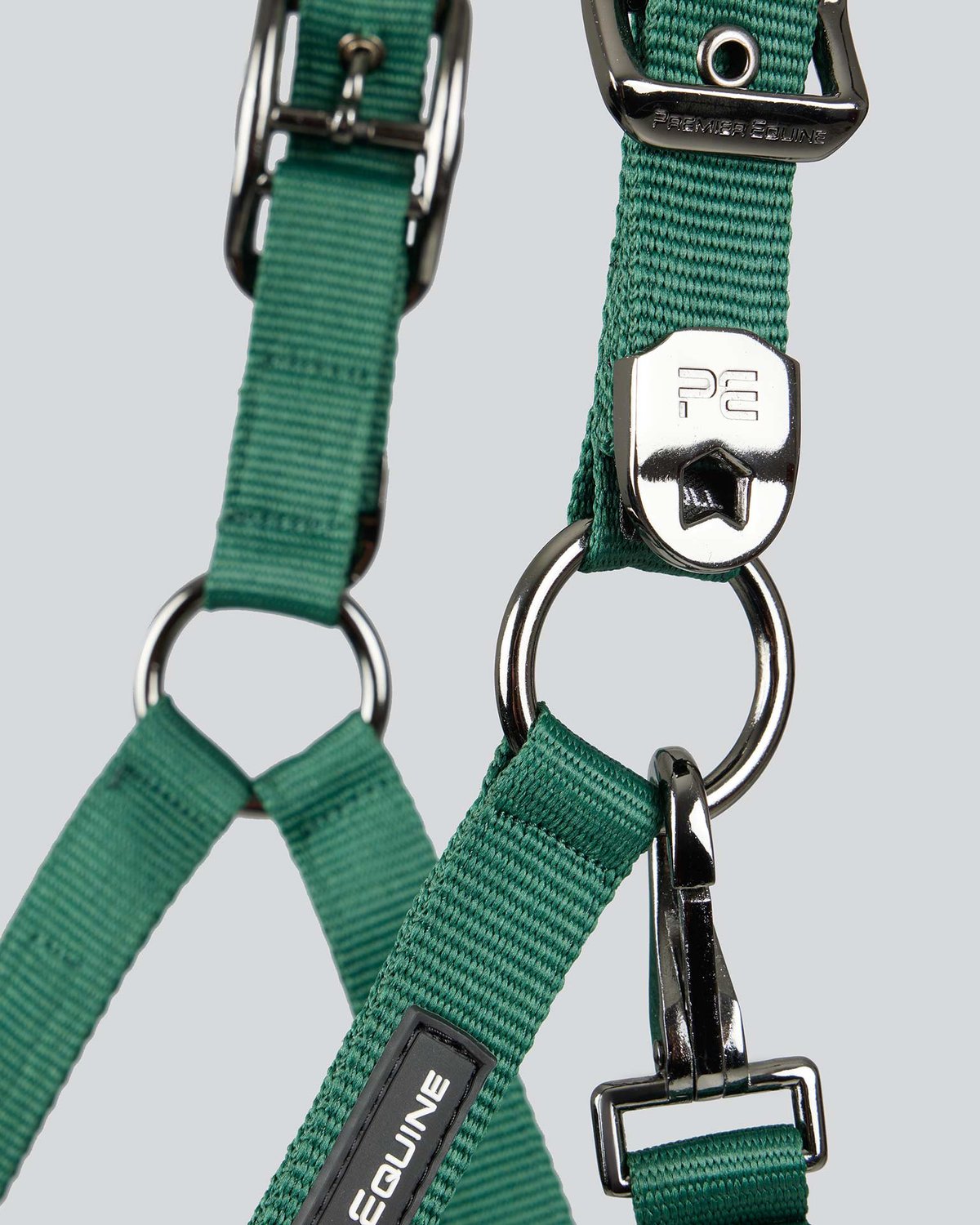 Premier Equine Corda Padded Head Collar with Lead Rope Green