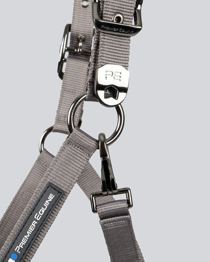 Premier Equine Corda Padded Head Collar with Lead Rope Grey