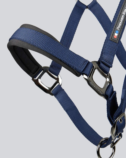 Premier Equine Corda Padded Head Collar with Lead Rope Navy