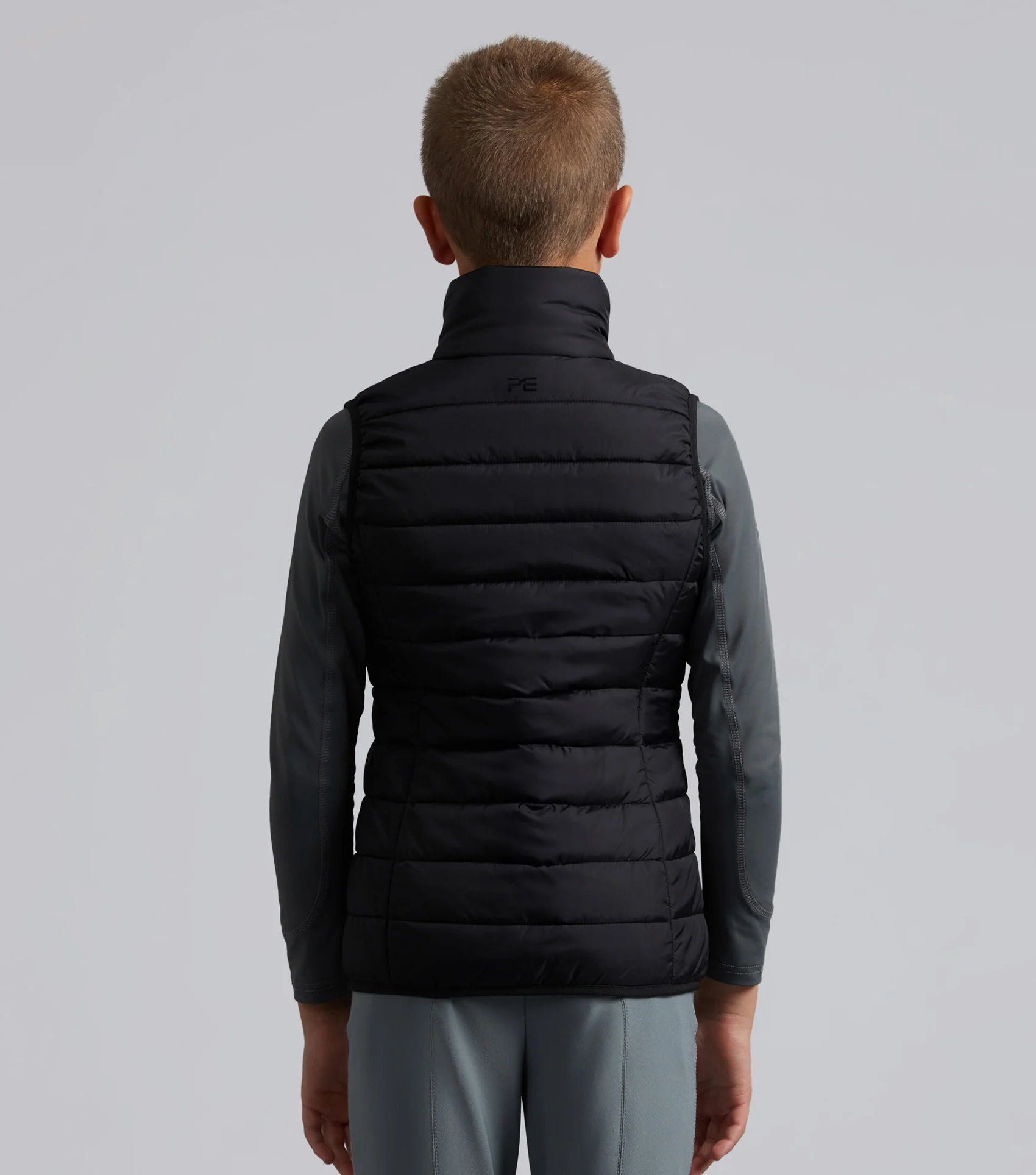 Premier Equine Dante Junior Black Riding Gilet - Children's Equestrian Vest Back View