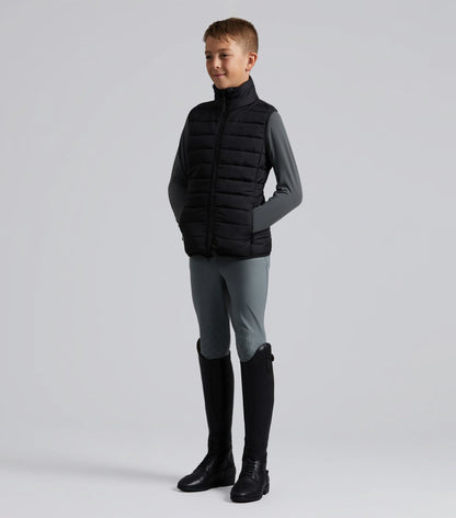 Premier Equine Junior Riding Gilet - Black Moisture Wicking Equestrian Vest for Kids
