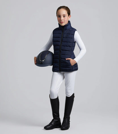 Premier Equine Dante Junior Navy Gilet: Equestrian riding vest for children.  Stylish and practical!