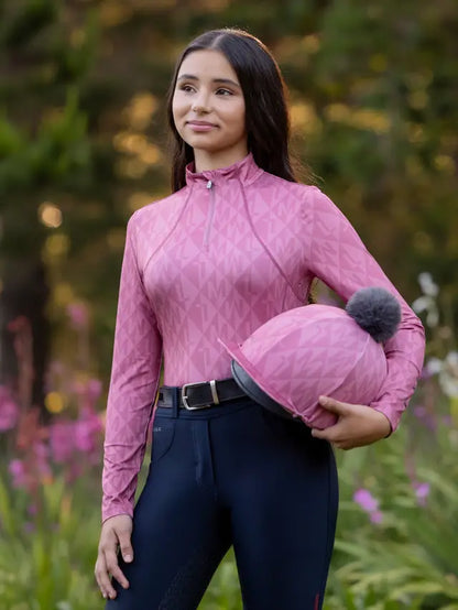 LeMieux Clea Peony Hat Silk with Pom Pom - Stylish Riding Helmet Cover