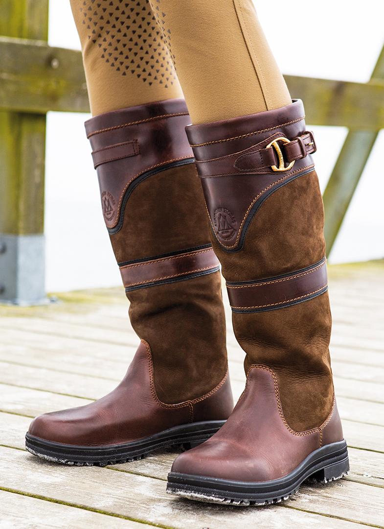 Mountain Horse Devonshire Waterproof Country Boots - Oily Leather Brown Riding Boots for Women