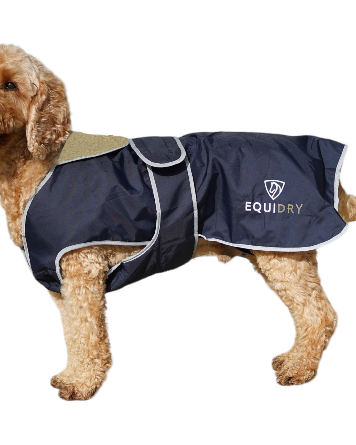EQUIDRY Waterproof Dog Coat Navy/Cream
