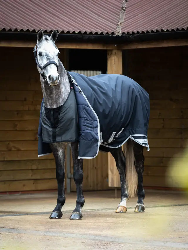 LEMIEUX Anti-Rub Bib Black on Grey Horse: Chest & Wither Protection