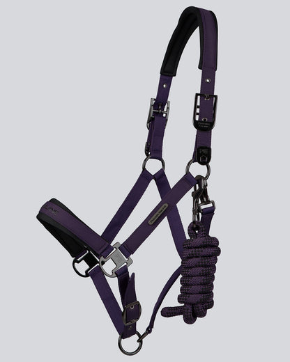 Premier Equine Duco Padded Head Collar with Lead Rope Grape