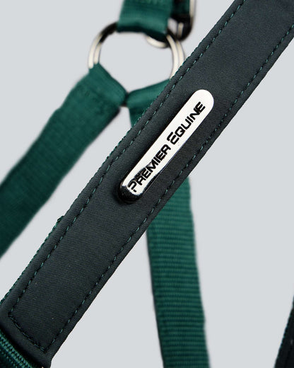 Premier Equine Duco Padded Head Collar with Lead Rope Green