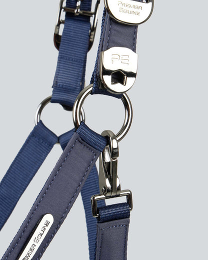 PREMIER EQUINE DUCO Navy Padded Headcollar with Lead Rope - Adjustable Horse Head Collar