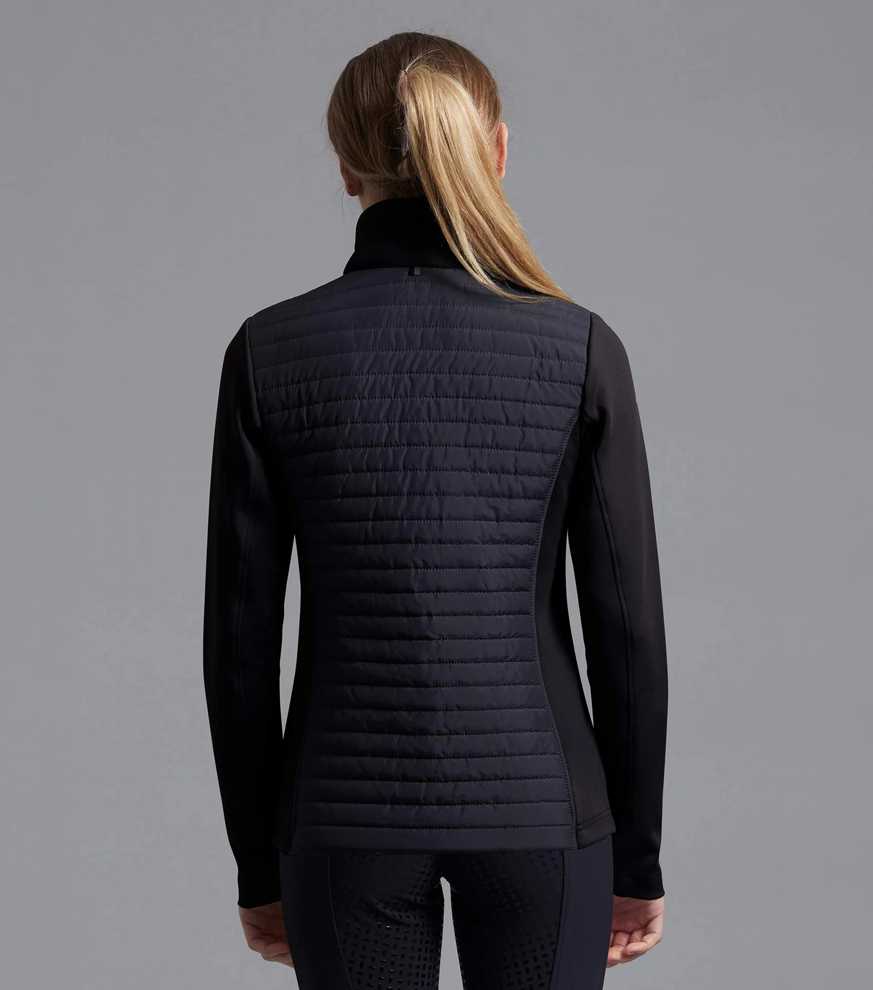 Premier Equine Elena Ladies Hybrid Technical Riding Jacket - Black - Quilted Equestrian Jacket for Women