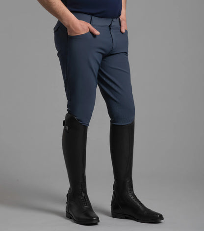 Premier Equine Emilio Men's Navy Riding Breeches with Gel Knee Patches - Equestrian Apparel