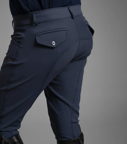 Premier Equine Emilio Men's Riding Breeches Navy | Gel Knee, Four-Way Stretch