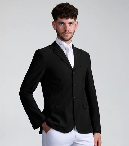 Premier Equine Enzo Men's Black Competition Jacket: Stylish, Breathable, Technical Fabric, Horse Riding Apparel