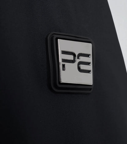 Premier Equine Enzo Men's Black Competition Jacket Brand Detail - Stylish Equestrian Show Apparel