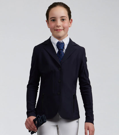 PREMIER EQUINE EVINCO Girls Competition Jacket - French Navy Equestrian Apparel by Equiflair.