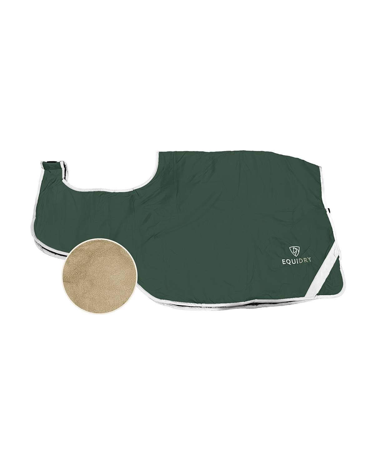 Equidry Waterproof Exercise Sheet: Thick Black Forest Green horse rug with Cream lining, breathable, waterproof, Equiflair