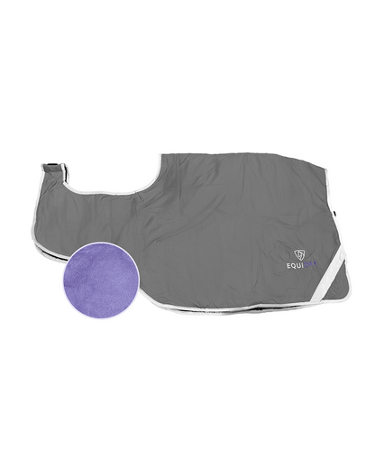 EQUIDRY Waterproof Horse Exercise Sheet - Thick Grey with Lilac Fleece Lining | Equiflair