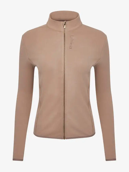 LEMIEUX FAYE FLEECE ZIP THROUGH MINK Jacket. Women's tan equestrian full zip fleece jacket. 