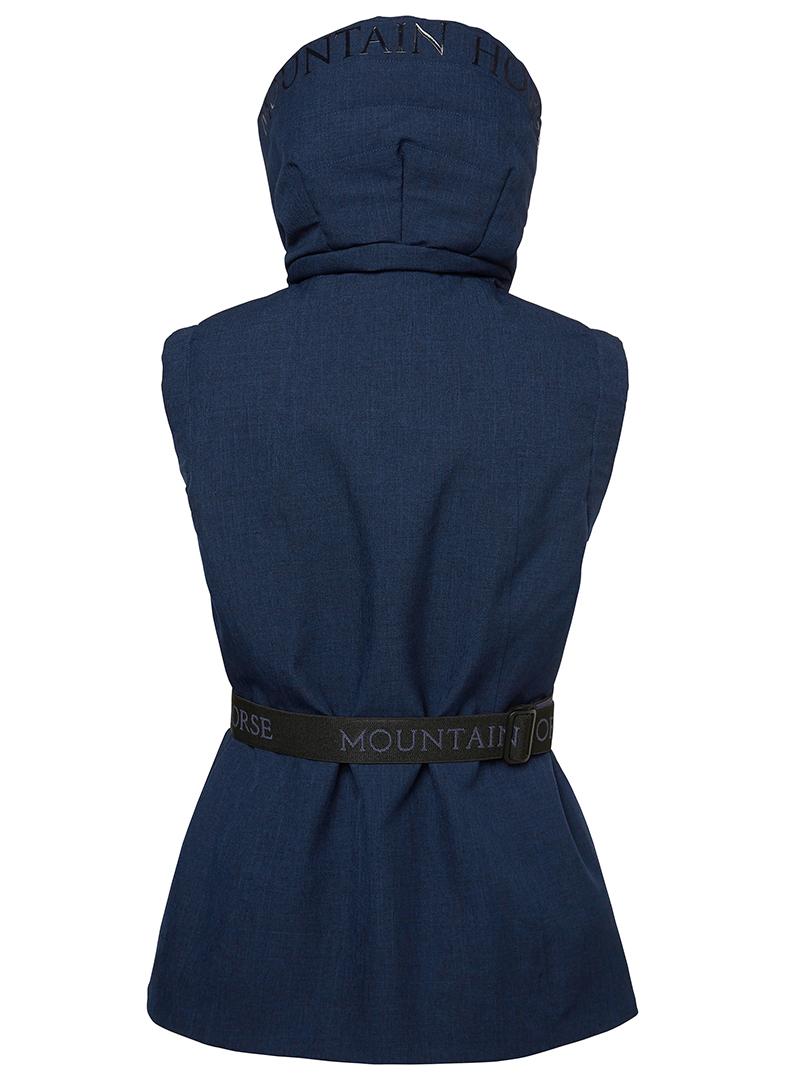 MOUNTAIN HORSE FELICIA NAVY Vest: Waterproof, Windproof Padded Vest for Women - Reflective Details & MH Logo Belt