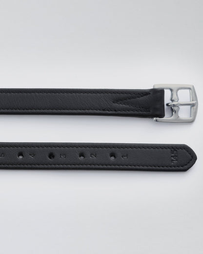 PREMIER EQUINE FLORENCE Stirrup Leathers - Black Leather Equestrian Straps